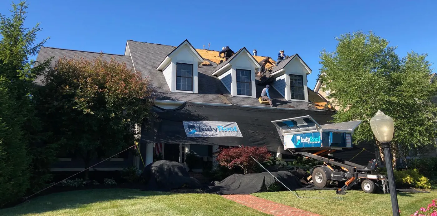 Storm damage documentation on a Bentley Oaks commercial building